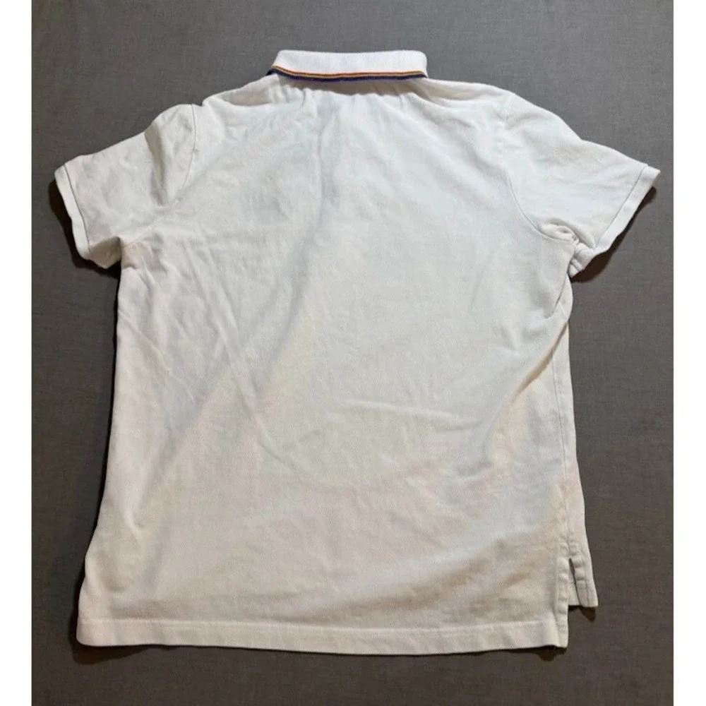 U.S. Polo ASSN. Polo Rainbow Pride Logo Shirt Adult L White Short Sleeve Button.